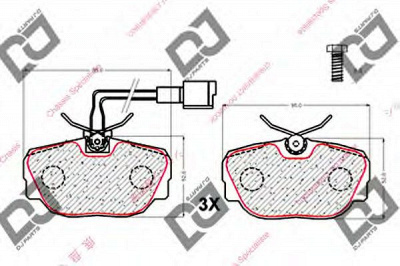 DJ PARTS bp1882 -  Комплект тормозных колодок, дисковый тормоз